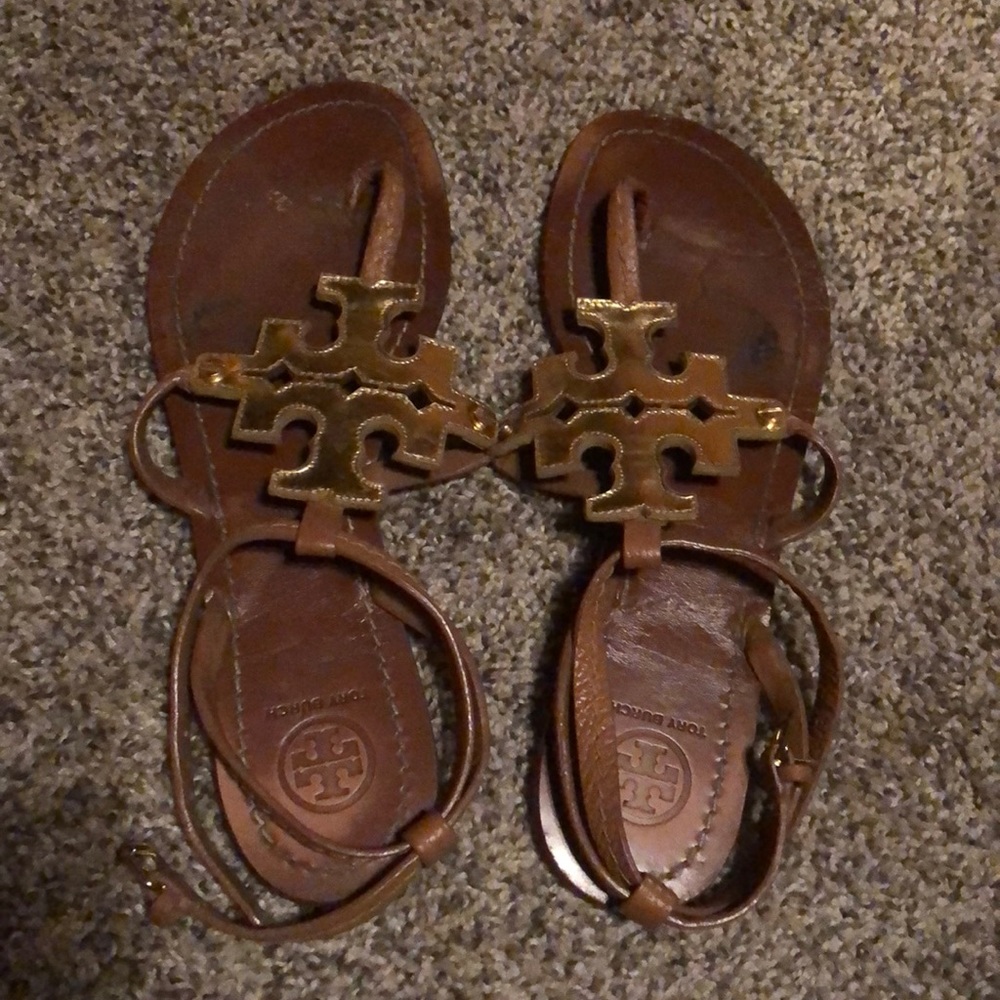 Tory Burch Gold & Cognac Sandals